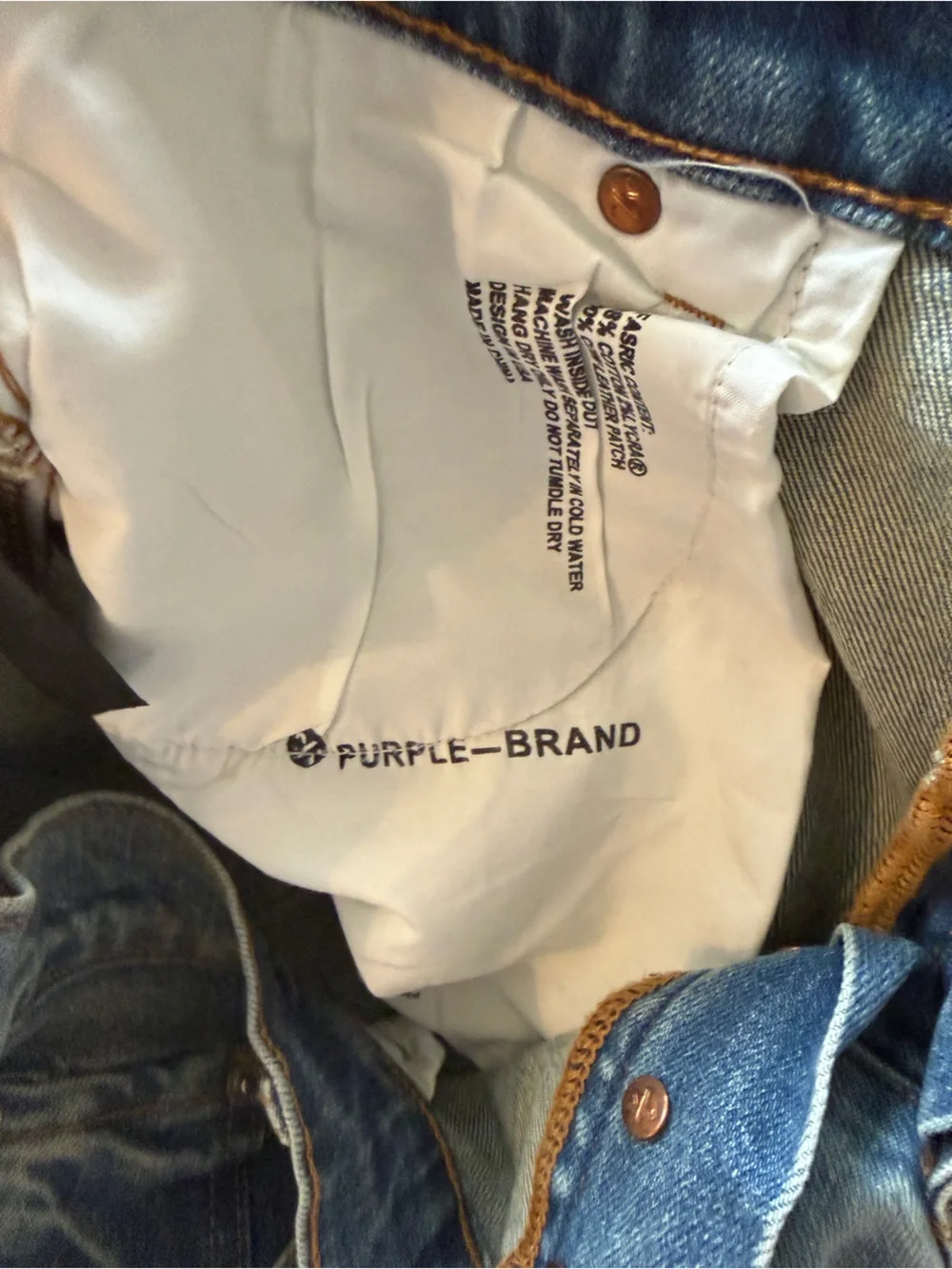Purple Brand P001 Distressed Slim Fit Blue Denim Jeans Mens Size 34